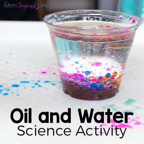 Oil And Water Experiment, Kindergarten Science Activities, Pre-k Science, Science For Toddlers, Water Experiments, Preschool Science Activities, Science Experiments For Preschoolers, Science Activity, Kid Experiments