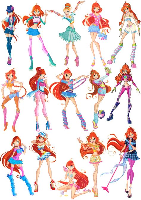 Bloom Outfits Winx Club, Bloom Winx Outfits, Winx Bloom Outfits, Winx Club Bloom Outfits, Winx Cosplay, Winx Club Bloom, Character Studies, Klub Winx, Bloom Winx Club