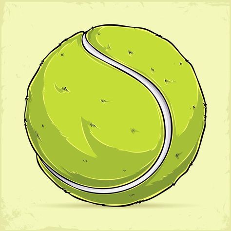 Hand drawn green Tennis ball, bullet Padel tennis, Paddle tennis ball isolated on white background Tennis Ball Cartoon, Tennis Ball Clipart, Tennis Ball Drawing, Tennis Birthday, Autumn Leaves Craft, Ball Drawing, Clothes Embroidery Diy, Leaf Crafts, Ball Markers