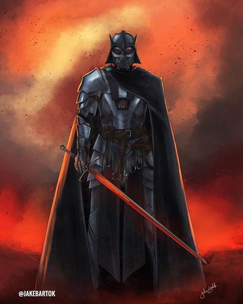 Darth Vader medieval style art by Jake Bartok (@jakebartok) • Instagram Jake Bartok, Samuel Kim, Dark Lord Of The Sith, Anakin Vader, Dark Vador, The Sith, Star Wars Concept Art, Sith Lord, Original Trilogy