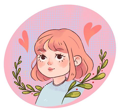 Portrait/profile picture | Behance Artists Profile Picture, Artistic Profile Picture, Cute Portrait, Picture Illustration, Artist Profile, Procreate App, Caricatures, Profile Pictures, Border Design