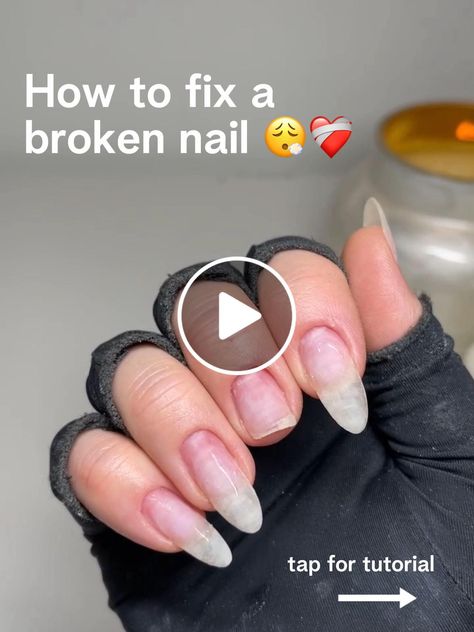 How to fix a broken nail 😮‍💨❤️‍🩹💅🏻 | Video published by Katie’s Nails | Lemon8 Fix Broken Nail, Nail Tricks, Nail Vibes, Nail Video, Natural Looking Nails, Broken Nails, Cuticle Remover, Builder Gel, Home Health Remedies