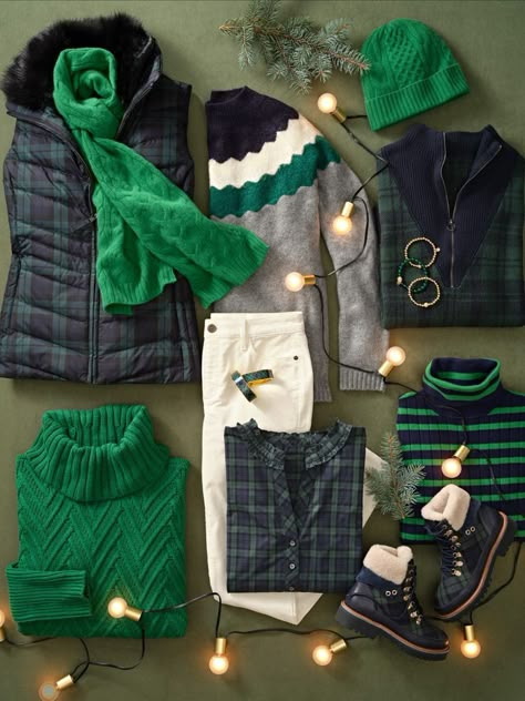 Cute Crochet Gifts, Talbots Outfits, Christmas Sweater Outfits, Tartan Fashion, Holiday Lookbook, Color Combinations For Clothes, Shoes Outfit Fashion, Cold Outfits, Winter Outfit Inspiration