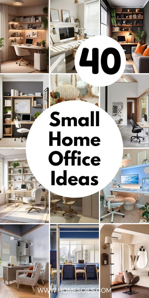 Maximize your space with 40 small home office ideas that are both stylish and functional! Discover creative ways to organize and design a workspace that boosts productivity while fitting perfectly into compact areas. Click to find inspiration for your dream home office setup! Home Office Decor Small Spaces, Small Home Office With French Doors, Small Apartment Home Office Ideas, Office In Family Room Ideas, Office With Futon And Desk Layout, How To Organize Office, Small Home Office Space Ideas, Small Study Desk Ideas, Study Office Room Ideas