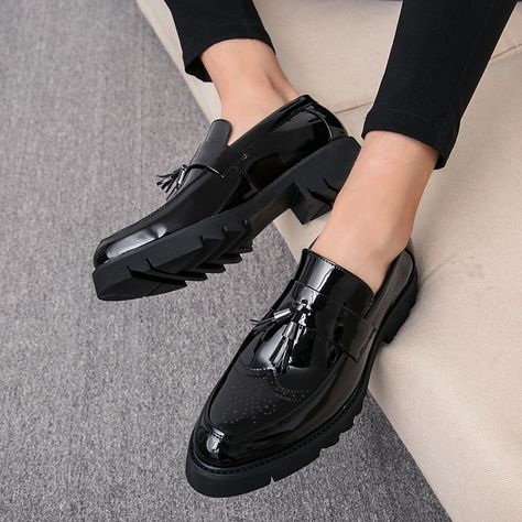 Black patent leather shoes