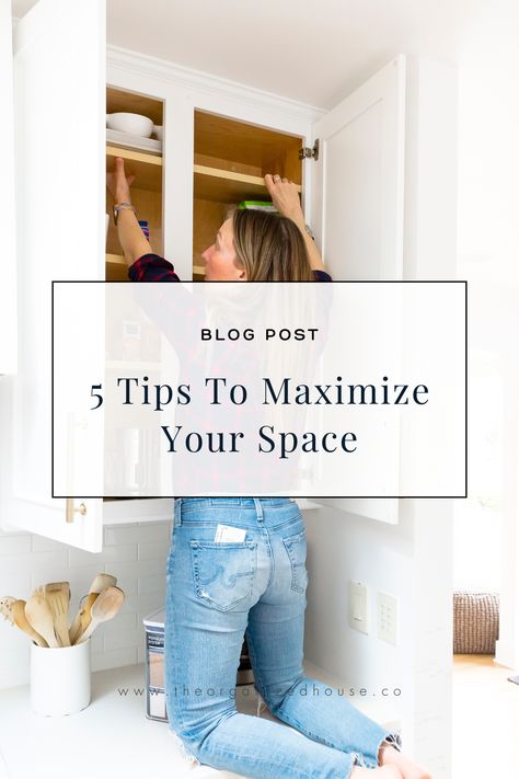 If you've been following The Organized House on Instagram, you know we talk a lot about "maximizing your space" — it's one of the things my team and I do best. Because who doesn't want a little extra space? 


So, if you need a little more room in your home, here are five tips to help you gain a bit of space. Creative Organization, Maximize Space, Declutter, Organization Hacks, Home Organization