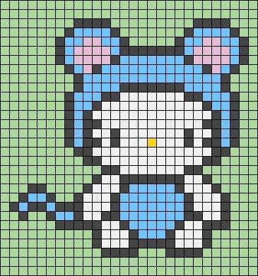 Alpha Pattern Hello Kitty, Pixel Art Pattern Easy Cute, Pixel Art Sanrio, Pixel Hello Kitty, Sanrio Pixel Art, Pixel Art Hello Kitty, Hello Kitty Pixel Art, Easy Pixel Art, Pixel Art Templates