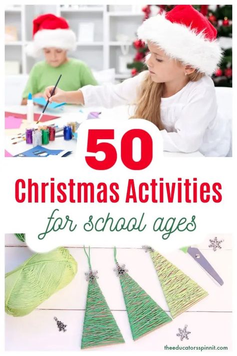 50+ Christmas Activities for School Ages School Christmas Activities, After School Club Activities, Christmas Activities For School, Kids Learning Games, Holidays Activities, School Age Activities, Children Reading, December Activities, Fun Christmas Activities