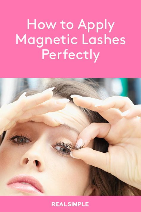 Easy Ways To Put On Fake Eyelashes, How To Put On Magnetic Eyelashes, Magnetic Lashes How To, How To Apply Magnetic Eyelashes, How To Apply Magnetic Lashes, Lash Hacks False, Long Hair Clip, Hair Curlers Rollers, Lash Tricks