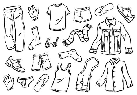 Line Art Clothes, Drawing Of Clothes, Clothes Doodle, Clothing Doodles, Doodle Clothes, Shirt Doodle, Handbag Sewing, Doodle Shirt, Handbag Sewing Patterns