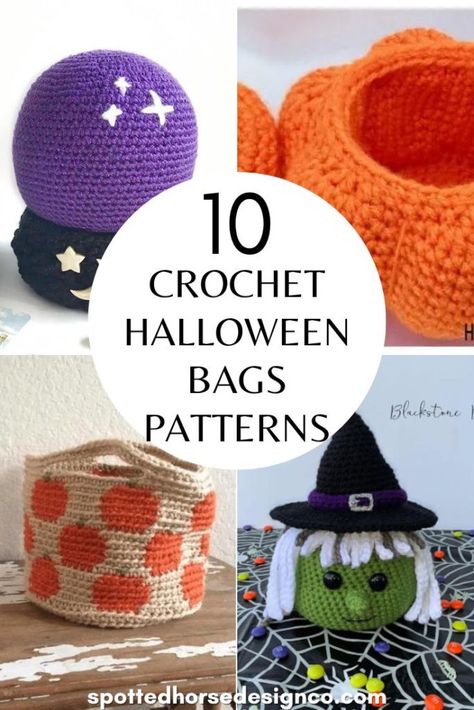 Crochet Halloween Bags, Moss Crochet Stitch, Free Crochet Halloween, Spotted Horse, Crochet Tote Pattern, Modern Crochet Blanket, Crochet Phone Cases, Bags Patterns, Crochet Halloween