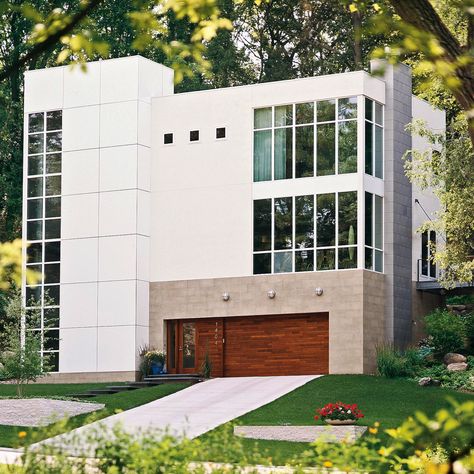 International-Style Architecture Modern Curb Appeal, Rectilinear Design, Tri Level House, International Style Architecture, Contemporary Remodel, American Aesthetic, Claudio Bravo, House Contemporary, Contemporary Houses