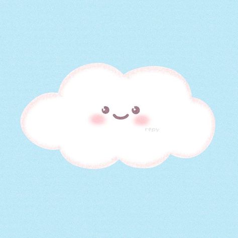 Animated Clouds Wallpaper, Cloud Cartoon Wallpaper, Cute Clouds Drawing, Cloud Cartoon Cute, Cute Cloud Illustration, Illustrated Animation, Clouds Animation, Animated Clouds, Nameplate Ideas