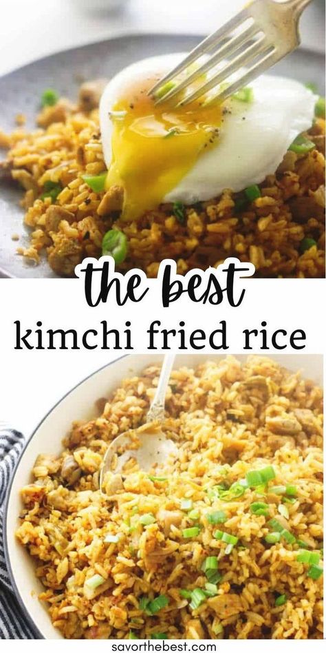 This kimchi fried rice is so good. If you’re tired of the same old rice dishes, it’s time to level up with this spicy, tangy, and downright addictive recipe.This isn’t just rice with kimchi thrown in; it’s a flavor-packed meal that brings juicy pork, veggies, and perfectly fried eggs together in one amazing dish. Ideas For Leftover Rice, Kimchee Fried Rice, Using Leftover Rice, Kimchi Fried Rice Recipe, Easy Kimchi, Best Rice Recipe, Japanese Meals, Flavorful Dinner, Pork Fried Rice