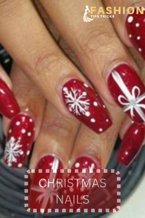 Red Glitter Nails, Christmas Present Nails, Red Ombre Nails, Red Nails Glitter, Christmas Nail Stickers, Holiday Nails Christmas, Red Christmas Nails, Square Nail Designs, Christmas Gel Nails