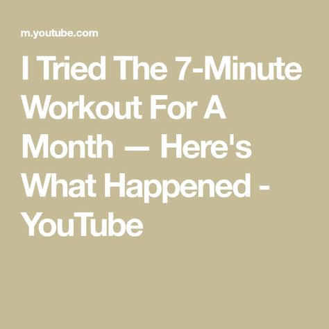 I Tried The 7-Minute Workout For A Month — Here's What Happened - YouTube S.i.t Workout 7 Min One And Done, One And Done 7 Minute Workout, S.i.t Workout 7 Min, 7 Minute S.i.t Workout, Sprint Interval, Sit Workout, Meta Boost, Sprint Interval Training, Metabolism Reset