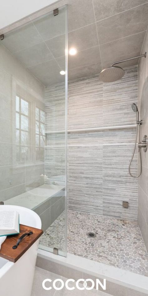 The Best Shower Tile Ideas for Your Bathroom Shower + How to Choose the Right Tile - Cleaning Shower Tiles, Master Bath Shower, Shower Tile Ideas, Zen Bathroom, Master Shower, Master Bath Remodel, Bathroom Shower Tile, Bathroom Remodel Shower, Bathroom Renos