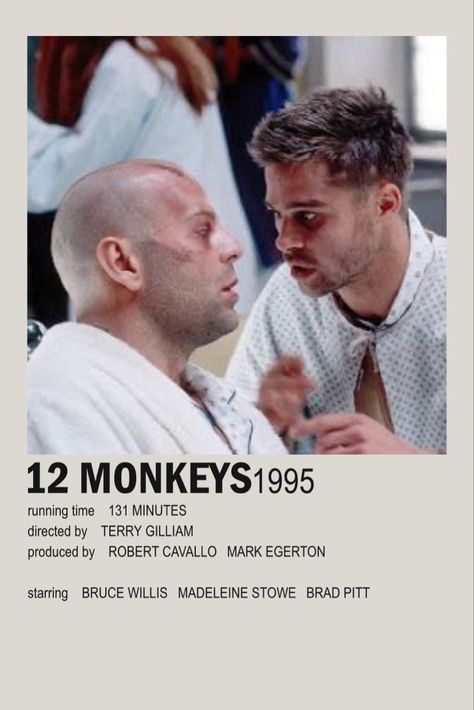 12 Monkeys Poster, 12 Monkeys Movie, 12 Monkeys, Classic Films Posters, Iconic Movie Posters, New Movies To Watch, Girly Movies, Movies Worth Watching, Great Movies To Watch