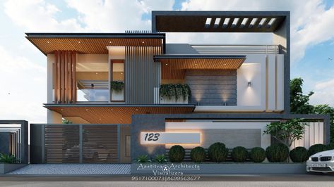 Indian Elevation Design, Boundry Wall Front Elevation, Front Boundary Wall Design Exterior, Modern Indian House Design, House Elevation Design Indian, Boundary Wall Design Exterior, Boundary Design, Home Front Elevation, Boundry Wall