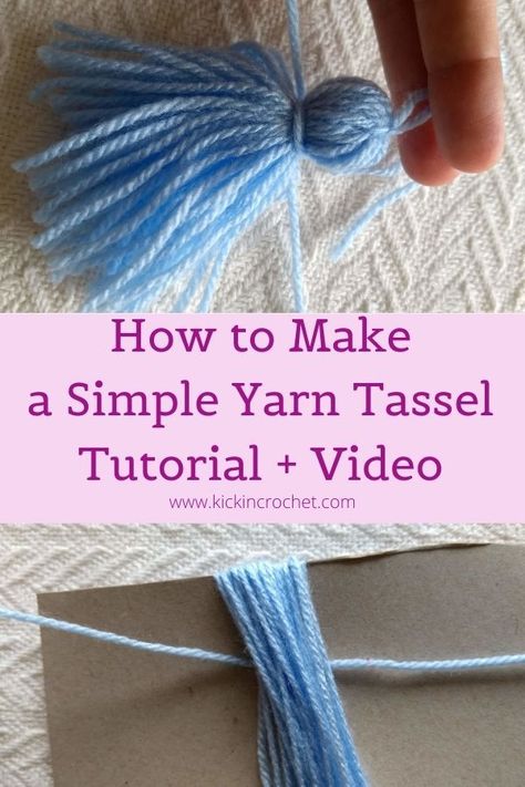 How To Make A Tassel, Tassels Diy Tutorials, Make A Tassel, Yarn Tutorials, Tassels Tutorials, Easy Yarn Crafts, Yarn Scraps, Yarn Tassel, Tassel Crafts