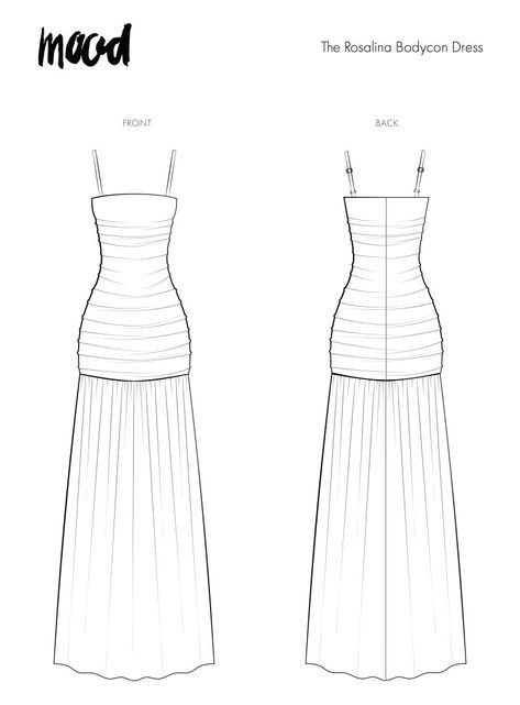 How To Make A Wrap Dress, Trumpet Dress Pattern, Pattern Design For Clothes, Fit And Flare Dress Sewing Pattern, Free Sewing Patterns Mood, Print Clothes Design, Free Mini Dress Pattern, Mood Sewing Patterns Free, Mood Pattern Free