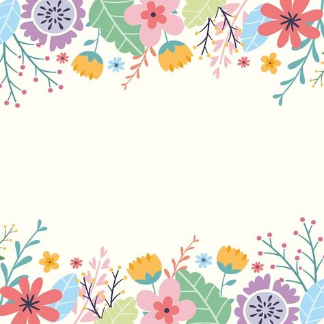 Marco Floral, Floral Vector, Vector Flowers, Floral Background, Flower Frame, Home Deco, Premium Vector, Cactus, Bullet Journal