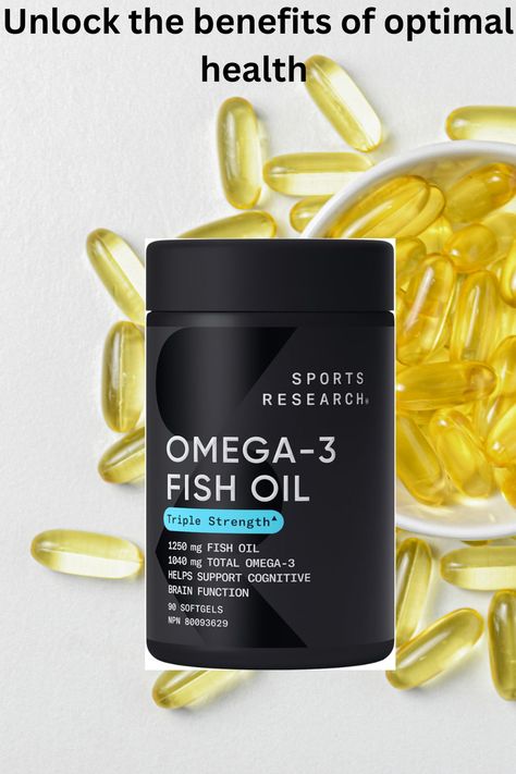 Our fish oil is encapsulated in burpless soft gels, making it easy to incorporate into your daily routine without the unpleasant aftertaste. Each batch is tested for potency and purity by third-party labs, guaranteeing a product you can trust. Boost your overall wellness with Sports Research Triple Strength Omega 3 Fish Oil and experience the difference of a high-quality supplement. Omega 3 Fish, Omega 3 Supplements, Heart Brain, Omega 3 Fish Oil, 3 Fish, Optimal Health, Immune Support, Fish Oil, Omega 3