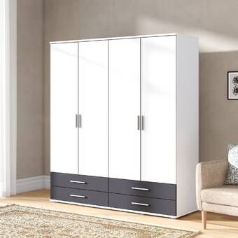 Zipcode Design Baylee 4 Door Wardrobe & Reviews | Wayfair.co.uk 4 Door Wardrobe Design, 3 Door Wardrobe Design, Small Wardrobe Design, Simple Wardrobe Design, Modular Furniture Design, 3 Door Sliding Wardrobe, Single Floor House Design, Wooden Wardrobe Design, Single Wardrobe