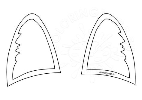 Cat ears template Ear Template, Ear Picture, Wolf Ears, Ear Parts, Picture Templates, Bookmark Template, Mermaid Coloring Pages, Cat Tail, Felt Cat