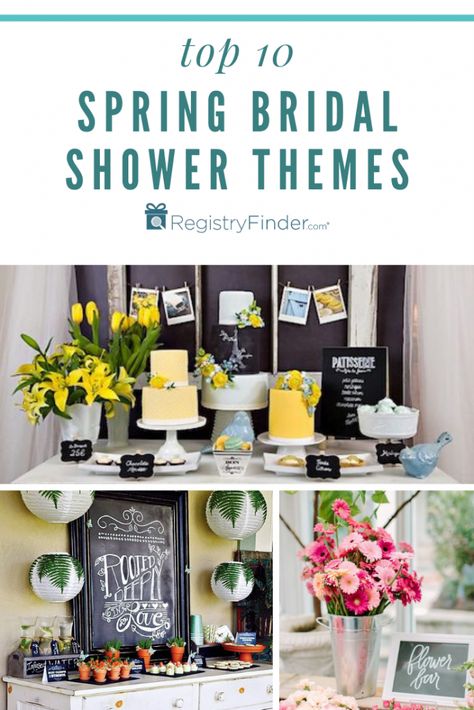 Bridal Shower Lunch Themes, Bridal Shower Color Schemes Summer, Garden Style Bridal Shower Ideas, Wedding Shower Garden Theme, Spring Wedding Showers, Trending Bridal Shower Ideas, Household Shower Themes, Fun Bridal Shower Themes Cute Ideas, Bridal Shower Design Decor