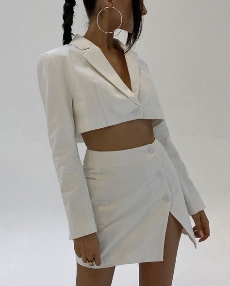 White Cropped Blazer, Purple Fashion Outfit, Runaway The Label, Unique Prom Dresses, Cropped Blazer, Fashion Line, About Fashion, Types Of Fashion Styles, Look Fashion