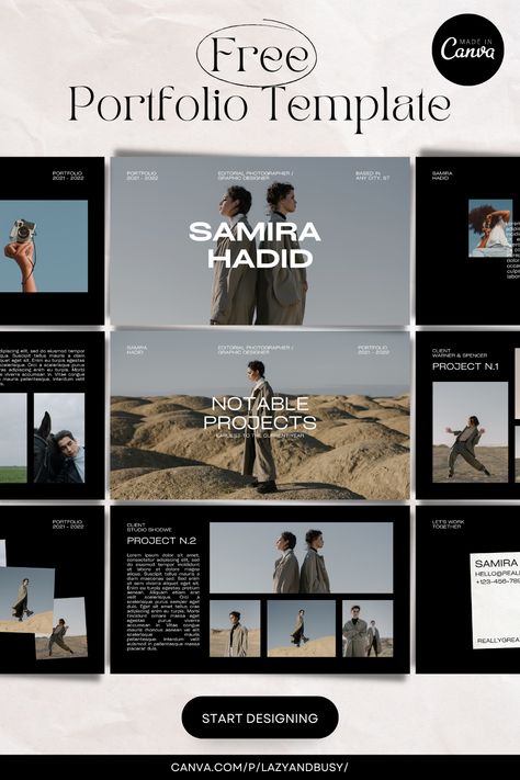 Digital Photography Portfolio, Beautiful Presentation Design, Digital Portfolio Design Layout Student, Photographer Portfolio Pdf, Canva Link In Bio, Presentation Design Elegant, Portfolio Design Canva, Simple Design Portfolio, Canva Portfolio Template