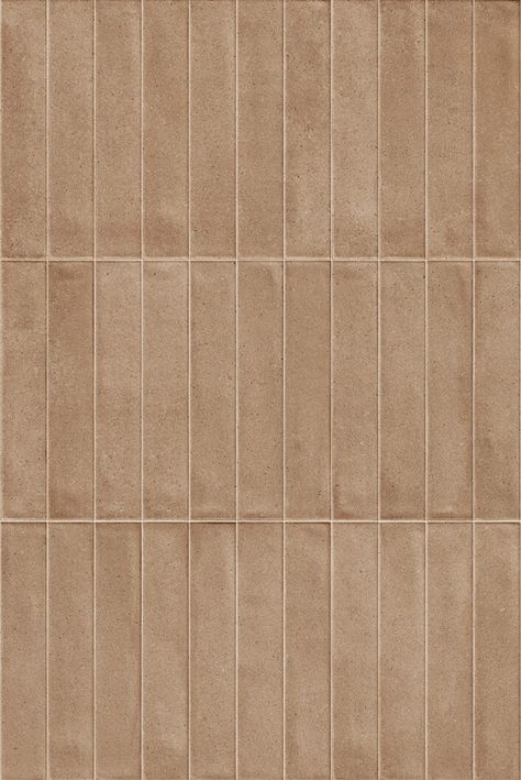 A beautiful, elongated brick tile. Rich fawn in tone and with subtle shade variation. Understated and elegant it can be used as a stand-alone product or as a base tile to the striking Prairie Earth Décor Matt.Suitable for wall and floor use throughout your home. Brown Tiles Texture, Stone Tiles Texture, Kitchen Tile Texture, Dark Japandi, Brick Style Tiles, Imvu Textures, Architecture Materials, Stone Tile Texture, Washroom Tiles