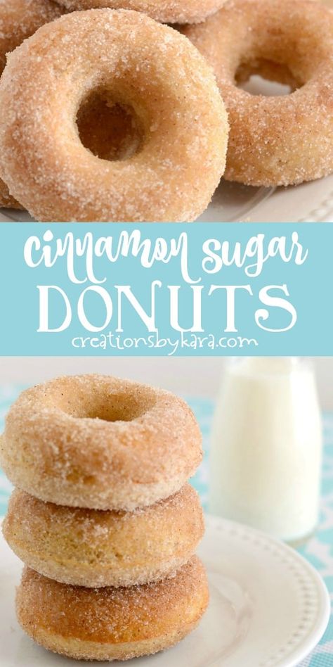 Doughnuts Recipe Baked, Baked Cinnamon Donut Recipes, Bake Donuts Recipe Easy, Homemade Doughnut Recipe Baked, Easy Cake Doughnut Recipe, Baked Cinnamon Sugar Donuts Recipe, Cinnamon Sugar Doughnut Recipe, Best Homemade Donuts Ever, Best Baked Donuts With Donut Pan