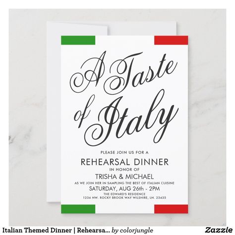 Rehearsal Dinner Food, Italy Party, Italian Themed Parties, Italian Dinner Party, Italian Party, Italian Theme, Themed Dinner, Classic Invitation, Italian Dinner