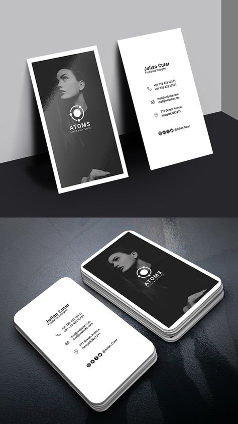 Fashion Card Design, Photography Buisness Cards, Business Card Fashion Designer, Business Card Design With Photo, Business Card Photo, Fashion Business Cards Creative, Business Card With Photo, Business Cards Graphic Design, Staff Card