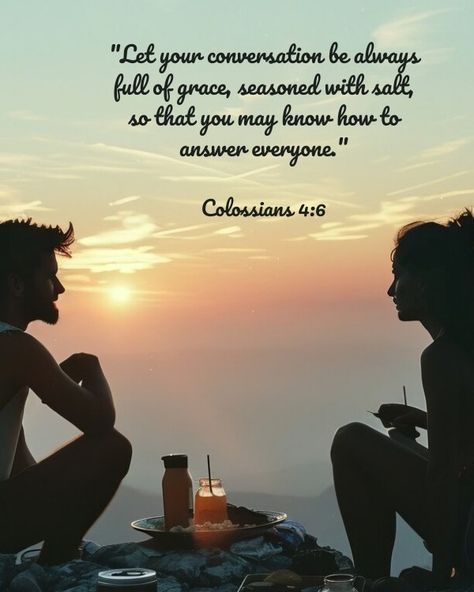 Let your speech always be gracious, seasoned with salt, so that you may know how you ought to answer each person. 🌟 This powerful reminder from Colossians 4:6 inspires us to communicate with kindness and wisdom. Let’s uplift and encourage one another through our words! #Faith #Ethics #Colossians Book Of Colossians, Colossians 4 6, Encourage One Another, Always Be, Verses, Encouragement, Salt, Let It Be, Books