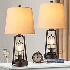 Amazon.com: Farmhouse Table Lamps Lamps With Usb Ports, Farmhouse Bedside Lamps, Farmhouse Lamp, Bedroom Lamps Nightstand, Farmhouse Table Lamps, Rustic Lamp, Farmhouse Lamps, Rustic Table Lamps, Industrial Desk Lamp