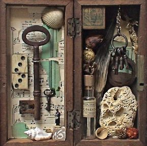 Joseph Cornell Boxes, Cornell Box, Assemblage Art Collage, Box Assemblage, Joseph Cornell, Shadow Box Art, Found Object Art, Toy Art, Found Art