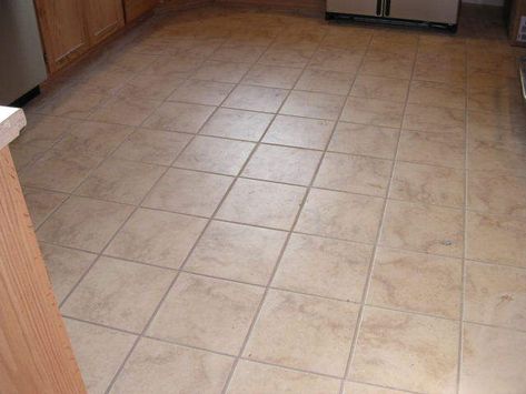 How to Resurface a Tile Floor Regrouting Tile, Tile Over Tile, Ceramic Floor Tiles Living Room, Tile Floor Cleaner, Tile Countertops Kitchen, Tile Floor Living Room, Ceramic Floor Tile, Ceramic Floor Tiles, Tile Inspiration