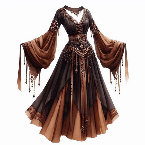 Fantasy Clothes Ideas, Mideavel Aesthetic Outfits, Outfit Fantasy Design, Fantasy Clothing Design Art, Fantasy Dress Design Art, Medieval Fantasy Clothing Art, High Fantasy Clothing, Fantasy Outfit Ideas, Fantasy Fashion Art