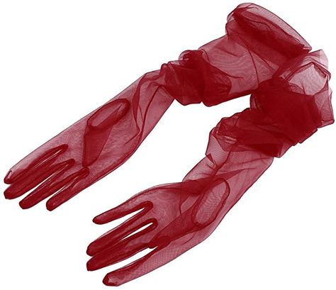 Amazon.com: Aislor Women's Long Tulle Gloves Sheer Wedding Bridal Gloves Elbow Length Opera Party Gloves Burgundy 70cm : Clothing, Shoes & Jewelry Polka Dot Gloves, Look Disco, Gloves Aesthetic, Fancy Gloves, Black Lace Gloves, Sheer Gloves, Tulle Gloves, Mesh Gloves, Tulle Material