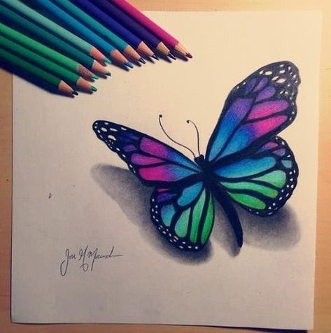 Colorful Butterfly Drawing, Butterfly Drawing Ideas, Drawing Butterflies, Easy Butterfly Drawing, Easy Pencil Drawings, Butterfly Sketch, Easy Flower Drawings, Butterfly Coloring, Sunflower Drawing