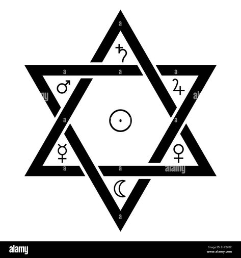 The Seal Of Solomon, Solomon Seal Symbols, Hexagram Of Solomon, Angel Number 13, Solomon Pentacles, Planet Symbols, Solomon Seal, Seal Of Solomon, Solomons Seal