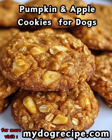 Dog Treats With Pumpkin, Cookies For Dogs, Recipes Pumpkin, Apple Cookies, Oat Cookies, Puppy Stuff, Treat Recipes, Pumpkin Apple, Dog Cookies