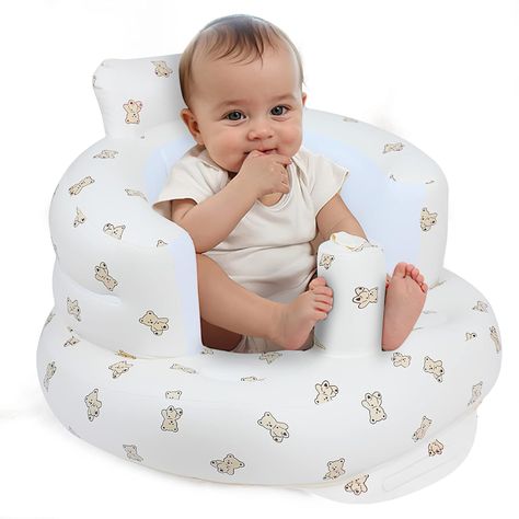 This seat is a MUST have! It self inflates and can get wet. Sitting Up Baby, Baby Support Seat, Inflatable Sofa, Toddler Chair, Baby Cradle, Baby Chair, Baby Activity, Snacks Healthy, Floor Seating