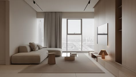 Marina Dubai :: Behance Japandi Interiors, Condo Design, Interior Minimalista, Minimalist Interior Design, Home Design Living Room, Contemporary Living Room, Minimalist Interior, Apartment Interior Design, Autodesk 3ds Max