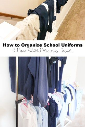 School Uniforms Organization, School Clothes Storage, Clothes For Back To School, Kids School Clothes, Back To School Uniform, Organize Kids, Kids Uniforms, Wholesome Recipes, Make School