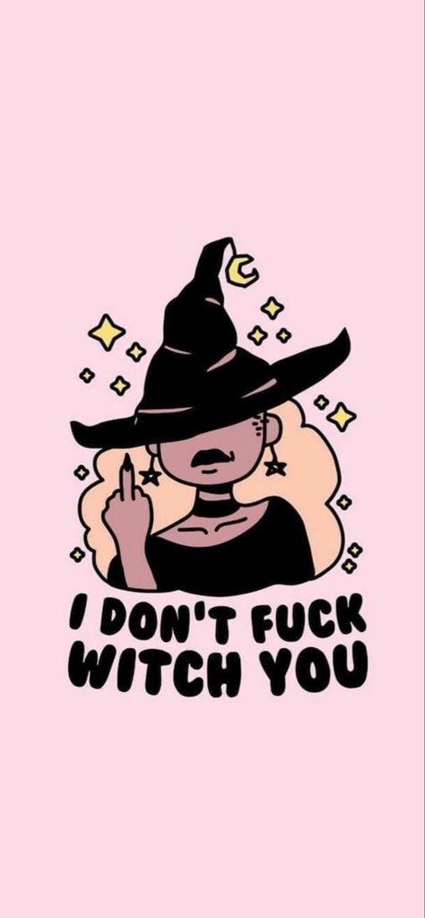 I Don’t F*ck Witch You Halloween Aesthetic Wallpaper. Fun spooky halloween graphic. Witch Ipad Wallpaper, Spooky Pink Aesthetic, Pink Witch Aesthetic, Witch Wallpaper, Witchy Wallpaper, Whatsapp Wallpaper, Halloween Wallpaper Iphone, Witch Aesthetic, Girl Wallpaper