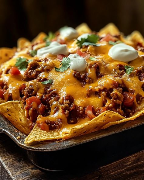 Chili Cheese Nachos - recipestasteful Chili For Nachos, Chilli Nachos, Chili Nachos Recipe, Chili Cheese Nachos, Chili Nachos, Cheese Nachos, Cheesy Nachos, Cheese Rolls, Cream Cheese Rolls